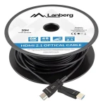 Lanberg CA-HDMI-30FB-0200-BK černá / Optický kabel HDMI / AOC / HDMI 2.1 / 20 m / 8K (CA-HDMI-30FB-0200-BK)