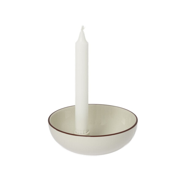 Storefactory Keramický svícen Lidatorp Jubileum Ø 16 cm, krémová barva, keramika