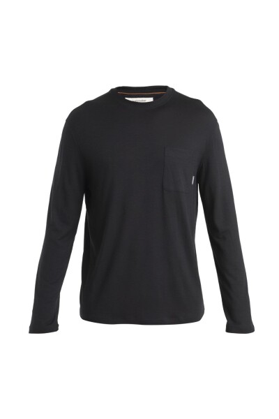 ICEBREAKER Mens Merino 150 Tech Lite III LS Relaxed Pocket Tee, Black velikost: XL