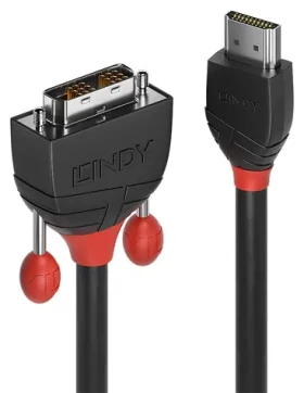 Lindy Black Line HDMI - DVI-D černá / Propojovací kabel / Single Link / 5 m / max. 1920 x 1200 px (36274)