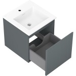 MEXEN/S - Orio koupelnová skříňka 45 cm s umyvadlem Otis, 1 šuplík, grafit mat/bílá mat 91A10-04547-1-BF66-W18M01