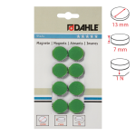 Dahle magnet plánovací, Ø 13 mm, 1 N, 8 ks, zelené