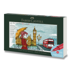 Popisovače Faber-Castell Pitt Artist Pen London - 12 ks