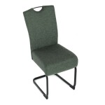 Židle jídelní, taštičkové pružiny v sedáku, zelená látka, černý kov