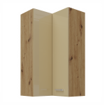 Horní rohová skříňka Artisan 60x60 GN-108 1F (90°) Barva korpusu: Dub artisan, Barva dvířek: Bílý lesk