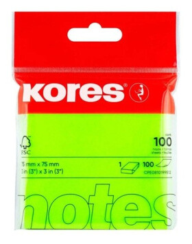 Kores Samolepicí bločky 75x75 mm - zelené