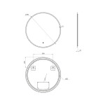 AQUALINE - URSA kulaté zrcadlo s LED osvětlením ø 70cm, dotykový senzor, stmívatelné UR070