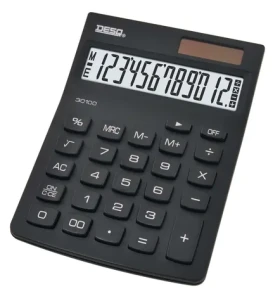 Aveli DESQ NG černá / Kalkulačka / 12místný displej / solární napájení (30100.09)