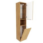 Koupelnová skříňka vysoká SAT Feel 36x165x32 cm dub medový mat SATFEELV36DMK SATFEELV36DMK