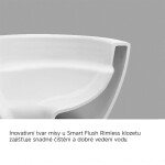 MEREO - WC závěsné kapotované, Smart Flush RIMLESS, 495x360x370, keramické, vč. sedátka CSS115SN VSD82T2