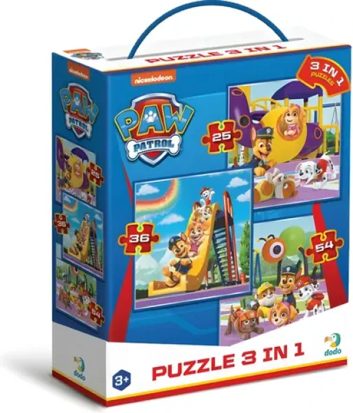 DODO Puzzle Tlapková patrola: Na hřišti 3v1