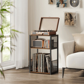 Stolek na gramofon a LP desky 43x30x69cm, mdf, old wood, AKF-E1075 OLW