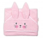 Dětská froté osuška s kapucí 80 x 80 cm, Cute Bunny - růžová, Baby Nellys