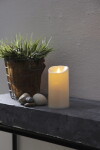 STAR TRADING Venkovní osvětlení LED Pillar Candle Flamme 17,5 cm, bílá barva, plast