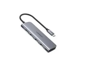 UGREEN USB Hub USB-C 4v1 šedá / USB hub / 3x USB 3.0 / HDMI / SD/TF čtečka karet (1UG1364)