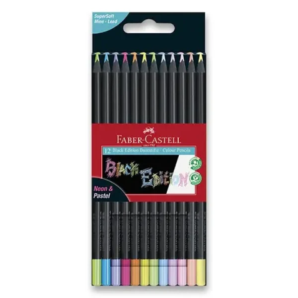 FABER-CASTELL Pastelky trojhranné / 12ks / neonová-pastelová (116410)