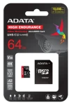 ADATA High Endurance / Micro SDXC karta / 64 GB / UHS-I U3 / Class 10 / čtení 100 MB/s / zápis 80 MB/s / + adaptér (AUSDX64GUI3V30SHA2-RA1)