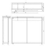 AQUALINE - KAWA STRIP galerka s LED osvětlením 70x70x22cm, bílá WGL70S