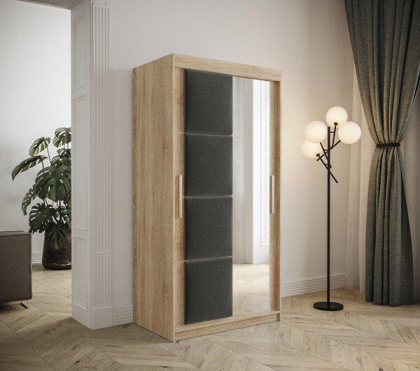 Šatní skříň Abi Tapi Barva korpusu: Dub Sonoma, Rozměry: 100 cm, Dveře: Manila 16
