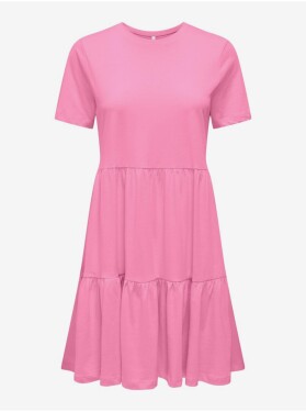 Růžové dámské basic šaty ONLY May - Dámské