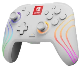 PDP Afterglow Wave bílá / Herní ovladač / bezdrátový / Nintendo Switch / Programovatelná tlačítka / Podsvícení (500-252-WH)