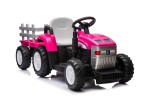 Mamido Dětský elektrický traktor s vlečkou Farm 24V 2x45W růžový