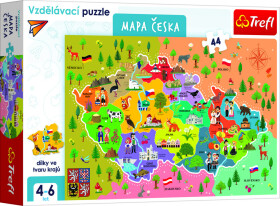 Trefl Puzzle Mapa České republiky / 44 dílků - Tlapka