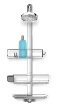 Simplehuman Nastavitelný set poliček a držáku do sprchy / Caddy PLUS závěsný/ nerez ocel (BT1099)