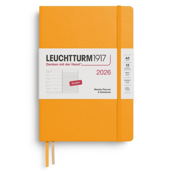 Weekly Planner & Notebook 2026 Medium (A5) Rising Sun