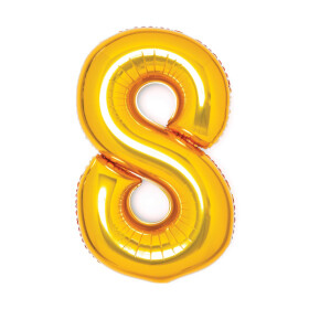 Balónek fóliový narozeniny číslo 8 zlatý 66 cm Amscan Balónek fóliový narozeniny číslo 8 zlatý 66 cm Amscan