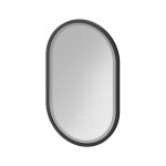 CERSANIT - Zrcadlo CREA II LED 50x80 ČERNÉ MATNÉ OVAL S1058-034