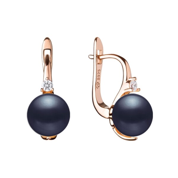 Stříbrné náušnice s bílou perlou Isabel, stříbro 925/1000, Zlatá Černá
