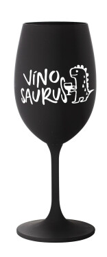 VÍNOSAURUS - černá sklenice na víno 350 ml