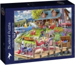 BLUEBIRD Puzzle Horská chata u jezera