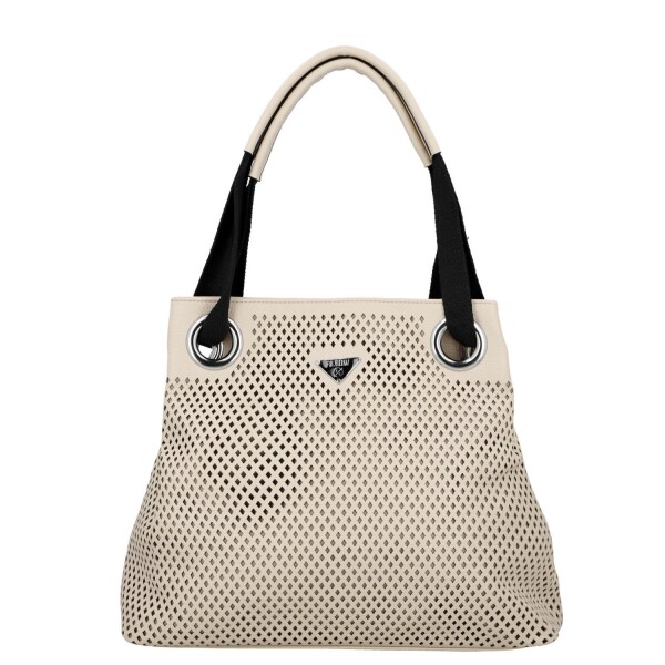 Moderní dámská koženková kabelka na rameno Anisa, béžová