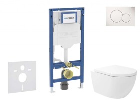 GEBERIT - Duofix Set předstěnové instalace, klozetu Oudee Vortex a sedátka softclose, tlačítko Sigma01, alpská bílá SANI11CA3173B