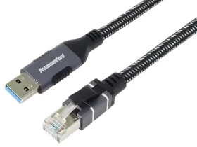 PremiumCord adaptér USB 3.2 - LAN RJ45 / Adaptér / 10/100/1000 Mbit / 3 m (kunet3)