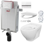 ALCADRAIN Renovmodul - předstěnový instalační systém s bílým/ chrom tlačítkem M1720-1 + WC CERSANIT CLEANON MODUO + SEDÁTKO AM115/1000 M1720-1 MO1