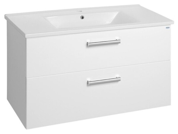 Aqualine VEGA umyvadlová skříňka 97x60x43,8 cm, 2xzásuvka, bílá