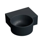 OMNIRES - OVO M+ umyvadlo na desku/závěsné - pravé, 33 x 34 cm, black lava mat; OVO335UWPBLV