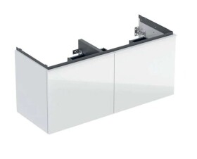 GEBERIT - Acanto Umyvadlová skříňka, 118x54x48 cm, 4 zásuvky, sklo/bílá 503.007.01.2