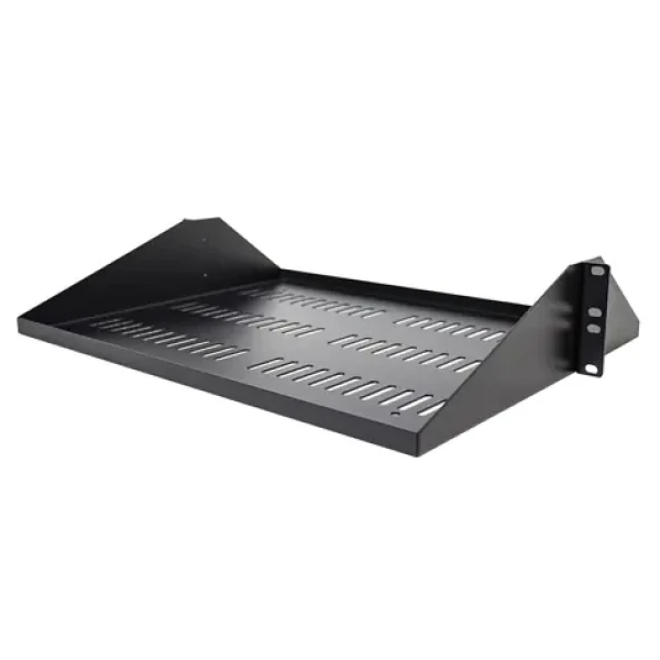 StarTech Rack police ventilovaná 2U černá / Police / Hloubka 35,6 cm / Nosnost 91 kg / Šířka 483 mm (SHELF-2U-14-CENTER-V)