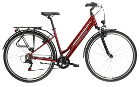 KROSS SENTIO 1.0, rám 18" (S), model 2025, pneu 28", barva rubínová - ZDARMA dopravné, seřízení, odborná montáž a koš na zadní nosič! (Záruka nejlepší ceny! Nakupujte u autorizovaného prodejce!)