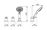 HANSA - Designo Vanová baterie, 3-otvorová instalace, chrom 53259063