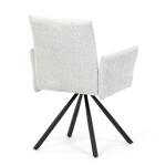 Židle jídelní, krémová látka, černý kov, otočný mechanismus 90°/90° (L/P) - funkce reset