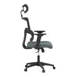 Kancelářská židle, potah šedá látka a černá síťovina MESH, houpací mech.