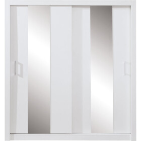 Šatní skříň Cadu se zrcadlem - 200x215x60 cm (bílá)