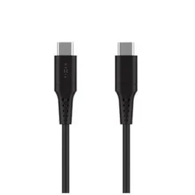 FIXED Krátký nabíjecí a datový Liquid silicone kabel s konektory USB-C/USB-C a podporou PD 0.3m USB 2.0 60W černý (FIXDLS-CC03-BK)