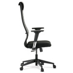 Kancelářské kreslo, potah černá látka a ekokůže, houpací mechanismus,2D područky