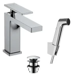 Hansgrohe - Umyvadlová baterie s výpustí Push-Open a bidetovou sprškou, EcoSmart, chrom (73210000)